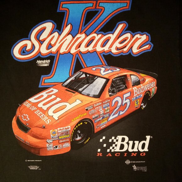SCHRADER BUD Racing Graphic TEE Vintage 1996 Hendrick Motorsports NASCAR XL - Picture 9 of 12